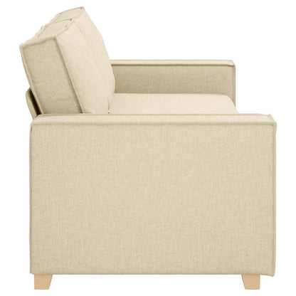 3-Seater Sofa with Cushion Cream 220 x 78 x 84 cm Fabric