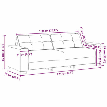 3-Seater Sofa with Cushion Wine red Velvet