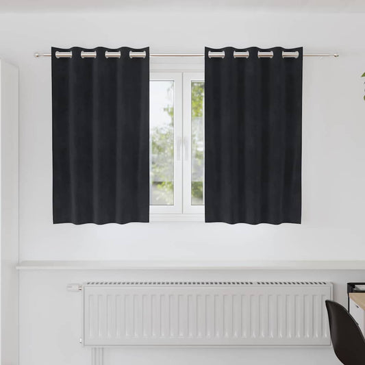 Curtains with Curtains 2 pcs Black 140 x 140 cm Velvet