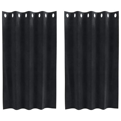 Curtains with Curtains 2 pcs Black 140 x 140 cm Velvet