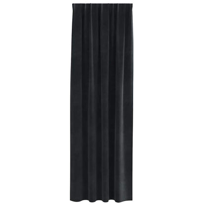 Curtains with Curtains 2 pcs Black 140 x 245 cm Velvet
