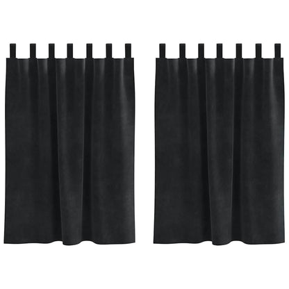 Curtains with Curtains 2 pcs Black 140 x 140 cm Velvet