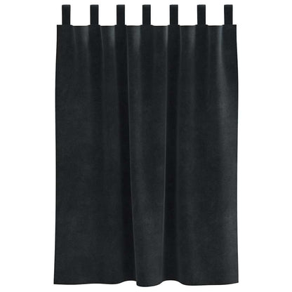 Curtains with Curtains 2 pcs Black 140 x 140 cm Velvet