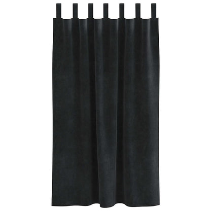 Curtains with Curtains 2 pcs Black 140 x 175 cm Velvet