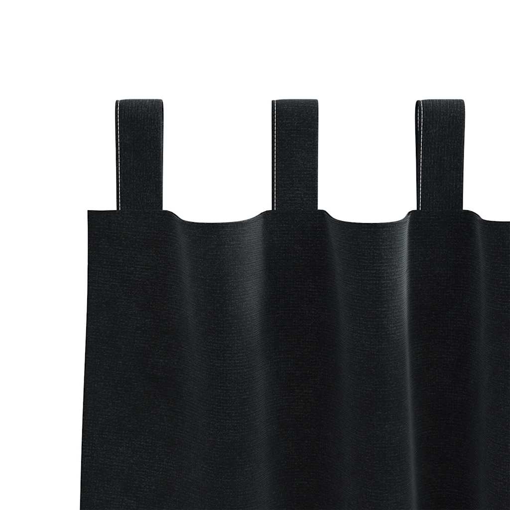 Curtains with Curtains 2 pcs Black 140 x 260 cm Velvet