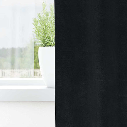 Curtains with Curtains 2 pcs Black 140 x 260 cm Velvet