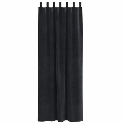 Curtains with Curtains 2 pcs Black 140 x 260 cm Velvet