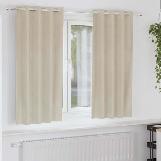 Curtains with Curtains 2 pcs Cream 140 x 175 cm Velvet
