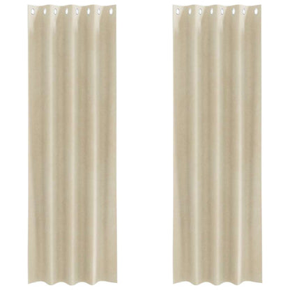Curtains with Curtains 2 pcs Cream 140 x 245 cm Velvet