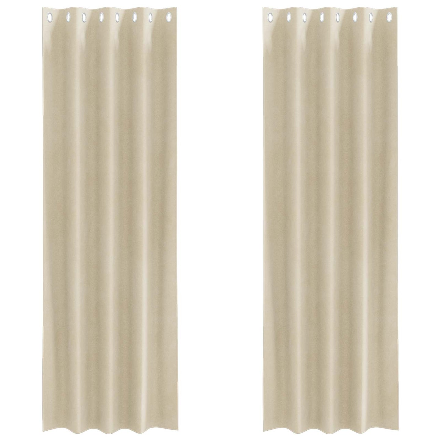 Blackout Curtains 2 pcs Cream 140 x 245 cm Velvet