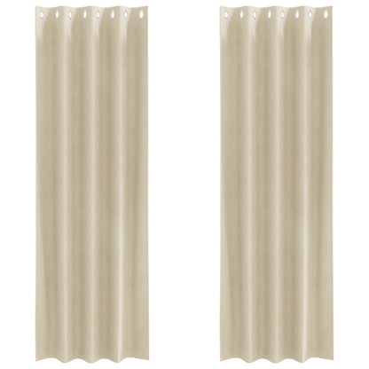 Blackout Curtains 2 pcs Cream 140 x 245 cm Velvet