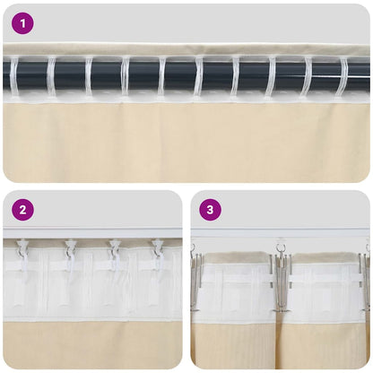 Curtains with Curtains 2 pcs Cream 140 x 175 cm Velvet