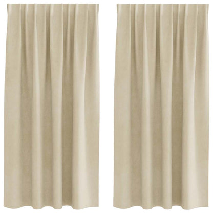 Curtains with Curtains 2 pcs Cream 140 x 175 cm Velvet