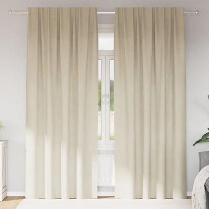 Curtains with Curtains 2 pcs Cream 140 x 245 cm Velvet