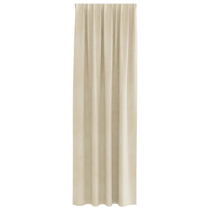 Curtains with Curtains 2 pcs Cream 140 x 245 cm Velvet
