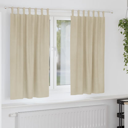Curtains with Curtains 2 pcs Cream 140 x 175 cm Velvet