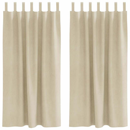 Curtains with Curtains 2 pcs Cream 140 x 175 cm Velvet