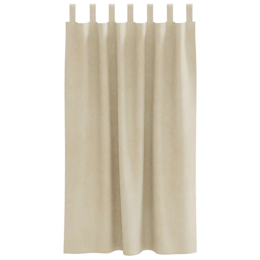 Curtains with Curtains 2 pcs Cream 140 x 175 cm Velvet