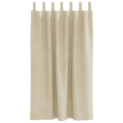 Curtains with Curtains 2 pcs Cream 140 x 175 cm Velvet