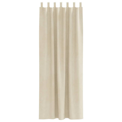 Curtains with Curtains 2 pcs Cream 140 x 225 cm Velvet
