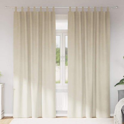 Curtains with Curtains 2 pcs Cream 140 x 260 cm Velvet
