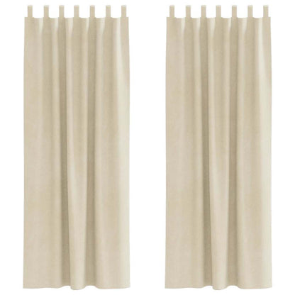 Curtains with Curtains 2 pcs Cream 140 x 260 cm Velvet