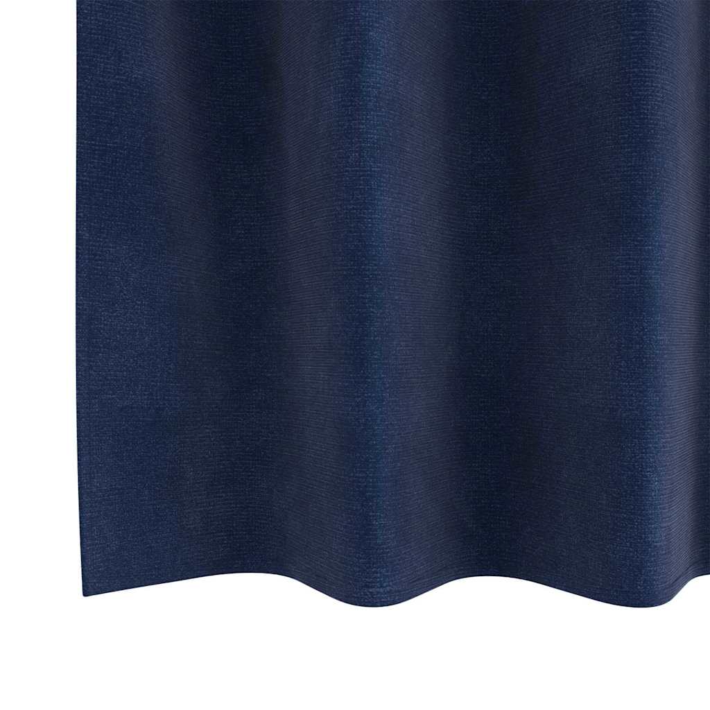 Curtains with Curtains 2 pcs Dark blue 140 x 175 cm Velvet