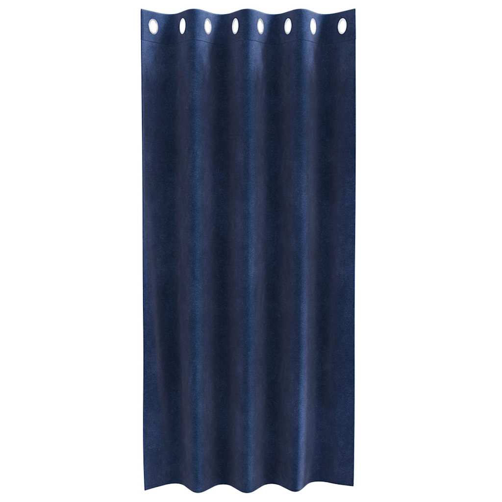 Curtains with Curtains 2 pcs Dark blue 140 x 175 cm Velvet