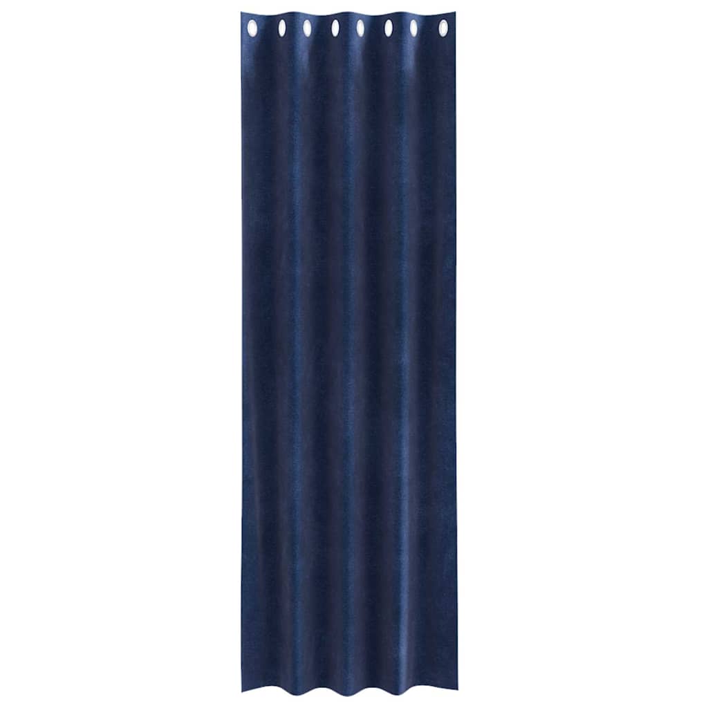 Curtains with Curtains 2 pcs Dark blue 140 x 225 cm Velvet