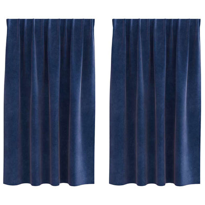 Curtains with Curtains 2 pcs Dark Blue 140 x 175 cm Velvet