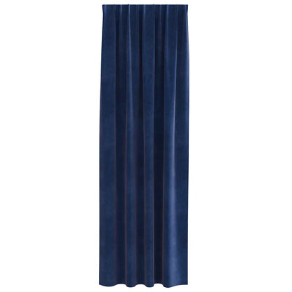 Curtains with Curtains 2 pcs Dark blue 140 x 225 cm Velvet
