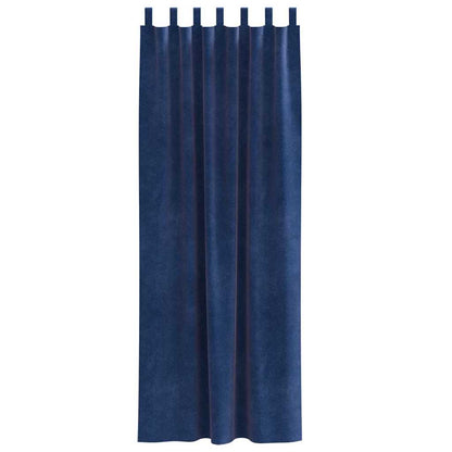 Curtains with Curtains 2 pcs Dark blue 140 x 245 cm Velvet