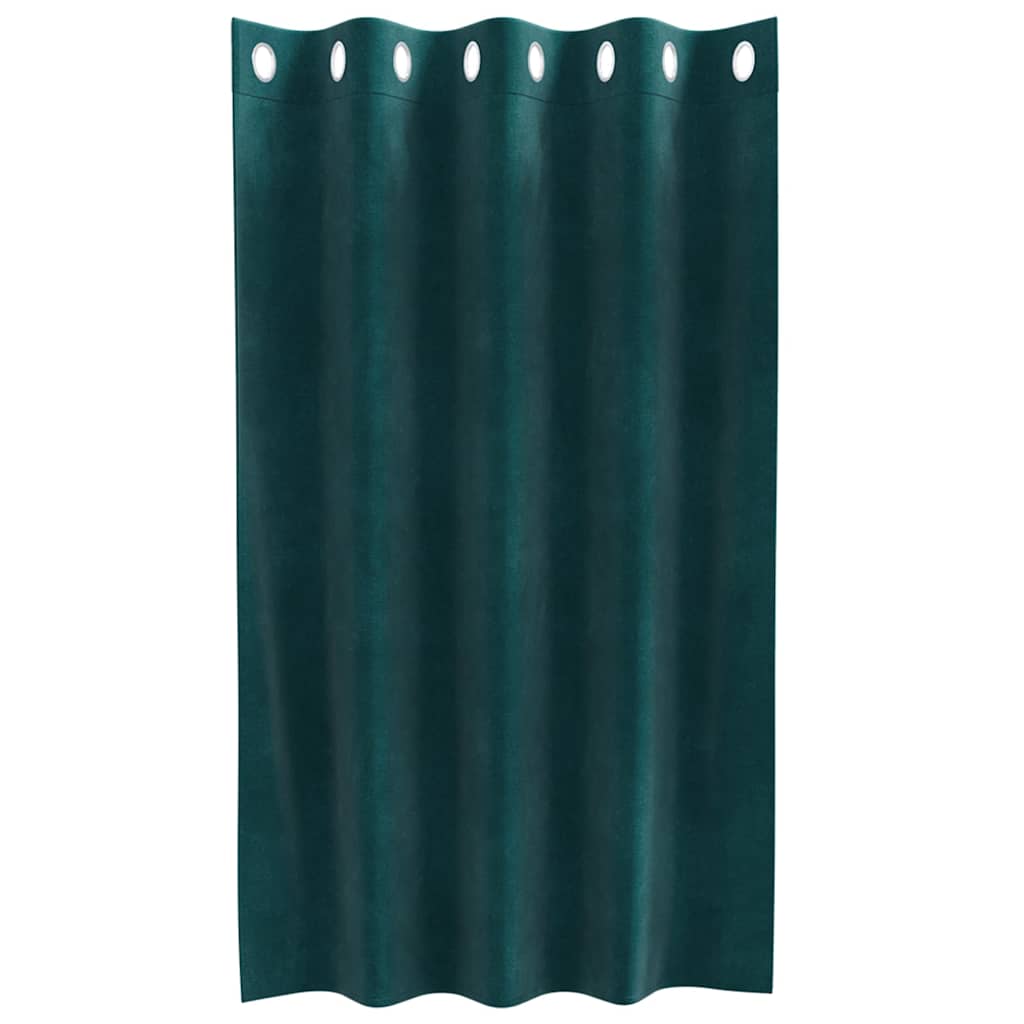 Curtains with Curtains 2 pcs Dark green 140 x 140 cm Velvet