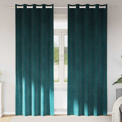 Blackout Curtains 2 pcs Dark Green 140 x 245 cm Velvet