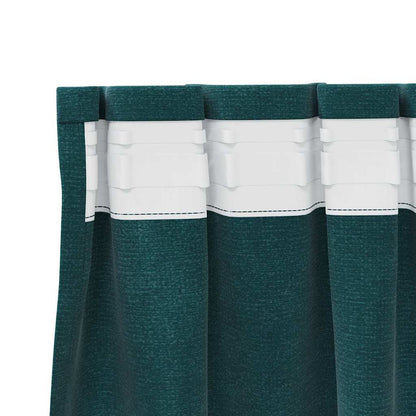 Curtains with Curtains 2 pcs Dark green 140 x 260 cm Velvet