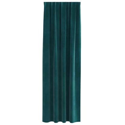 Curtains with Curtains 2 pcs Dark green 140 x 260 cm Velvet