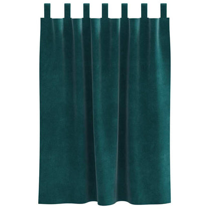 Curtains with Curtains 2 pcs Dark Green 140 x 140 cm Velvet
