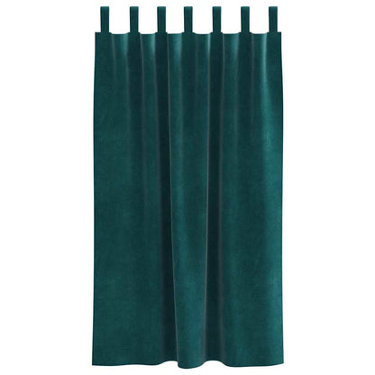 Curtains with Curtains 2 pcs Dark green 140 x 175 cm Velvet