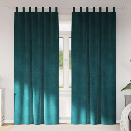 Blackout Curtains 2 pcs Dark Green 140 x 245 cm Velvet