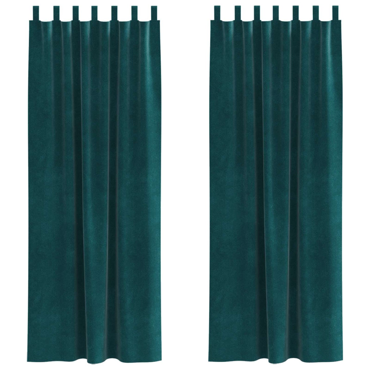 Blackout Curtains 2 pcs Dark Green 140 x 245 cm Velvet