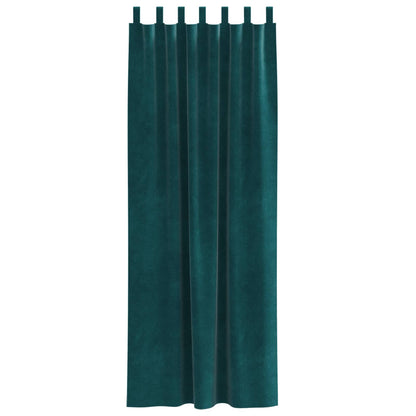 Blackout Curtains 2 pcs Dark Green 140 x 245 cm Velvet