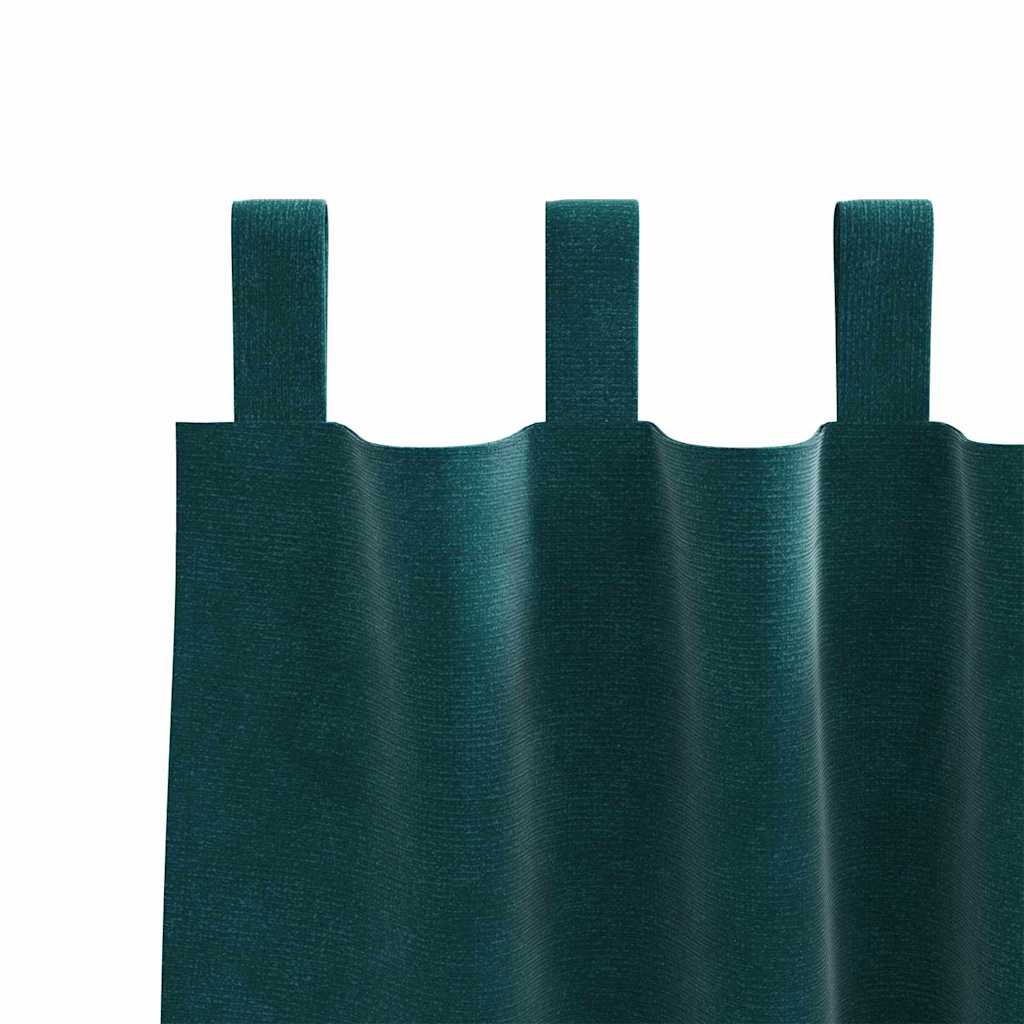 Curtains with Curtains 2 pcs Dark green 140 x 260 cm Velvet