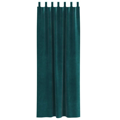 Curtains with Curtains 2 pcs Dark green 140 x 260 cm Velvet