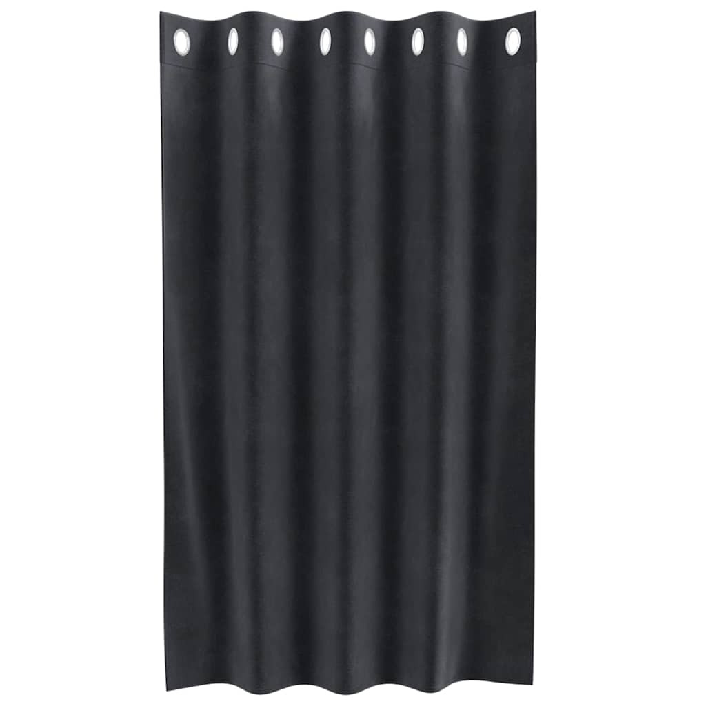 Curtains with Curtains 2 pcs Dark grey 140 x 140 cm Velvet