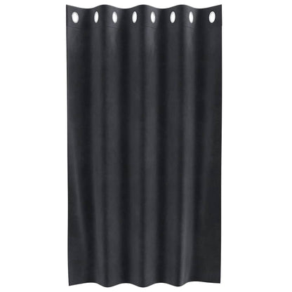 Curtains with Curtains 2 pcs Dark grey 140 x 140 cm Velvet