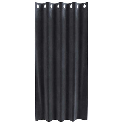 Curtains with Curtains 2 pcs Dark grey 140 x 175 cm Velvet