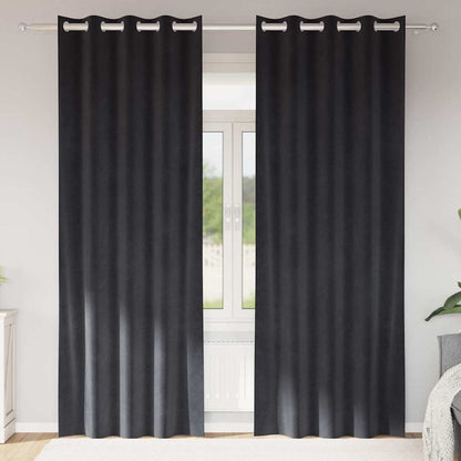 Curtains with Curtains 2 pcs Dark grey 140 x 260 cm Velvet