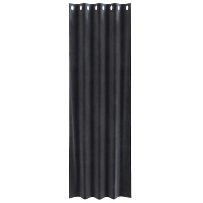 Curtains with Curtains 2 pcs Dark grey 140 x 260 cm Velvet