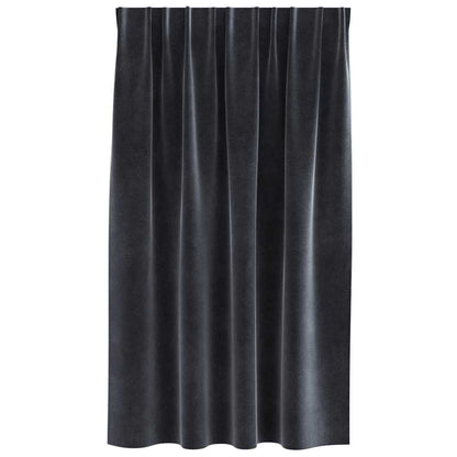 Curtains with Curtains 2 pcs Dark grey 140 x 140 cm Velvet