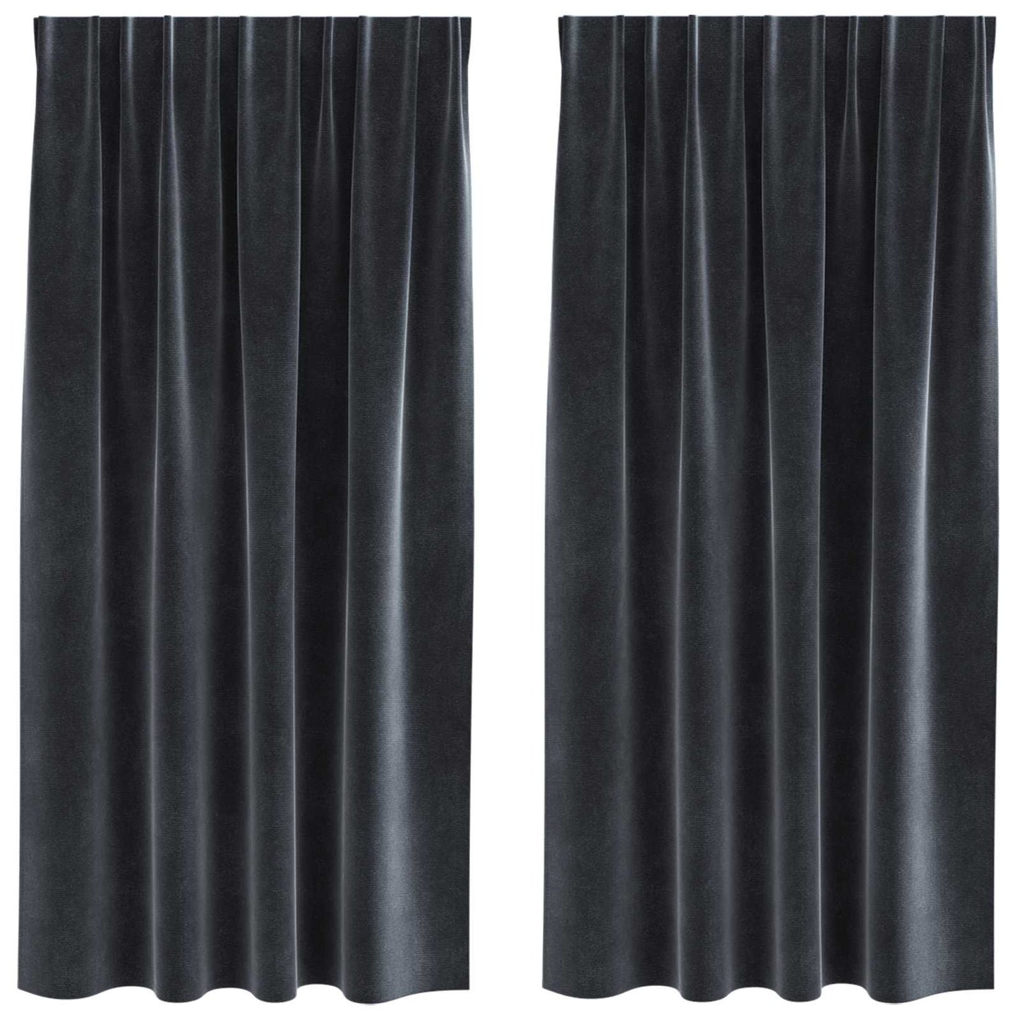 Blackout Curtains 2 pcs Dark Grey 140 x 175 cm Velvet